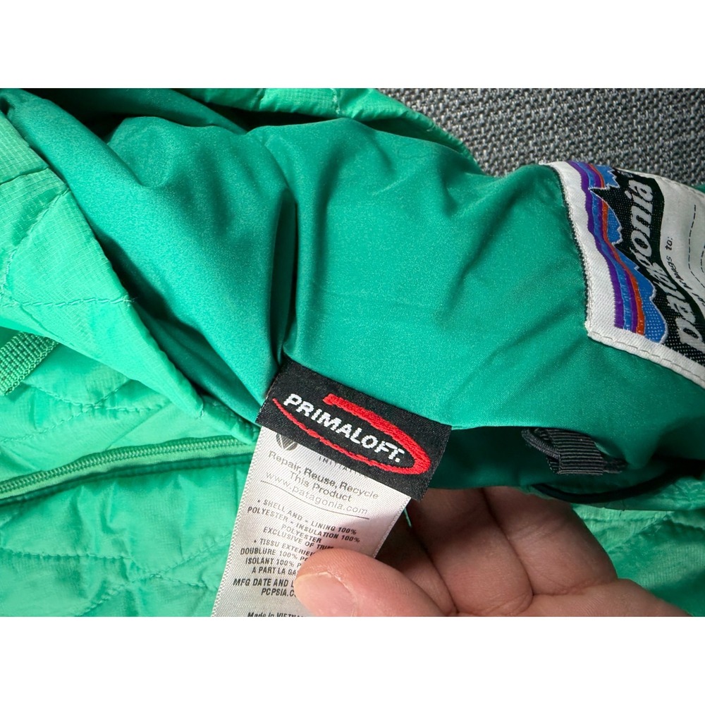 Patagonia Worn Wear Primaloft Insulation Nano Puff Jacket Girls XL Green‎ Logo - Picture 6 of 8